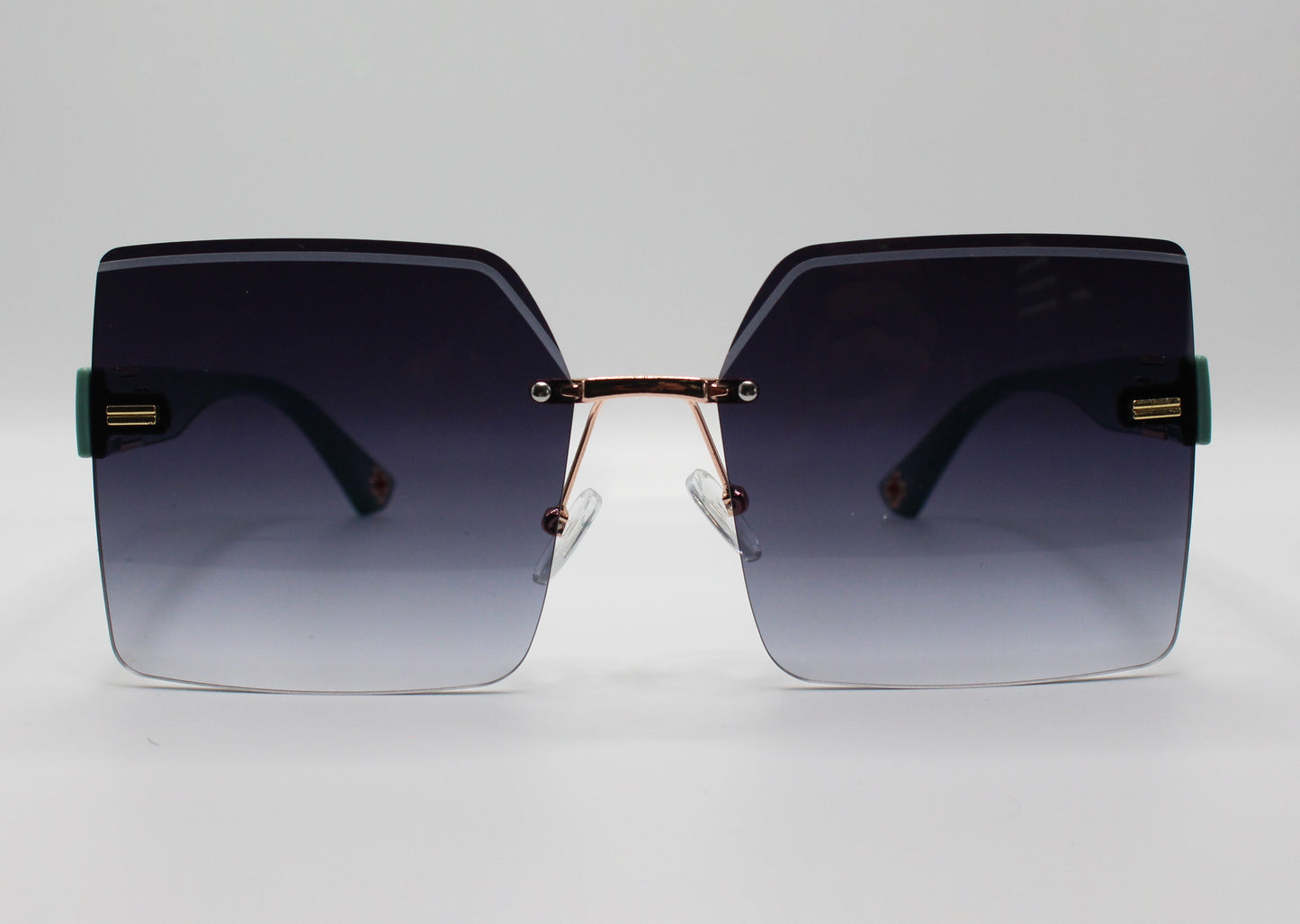 "Slayed" Oversize Rimless Square Sunglasses