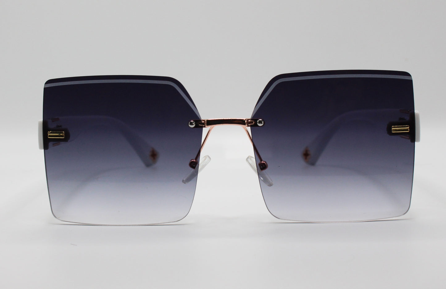 "Slayed" Oversize Rimless Square Sunglasses